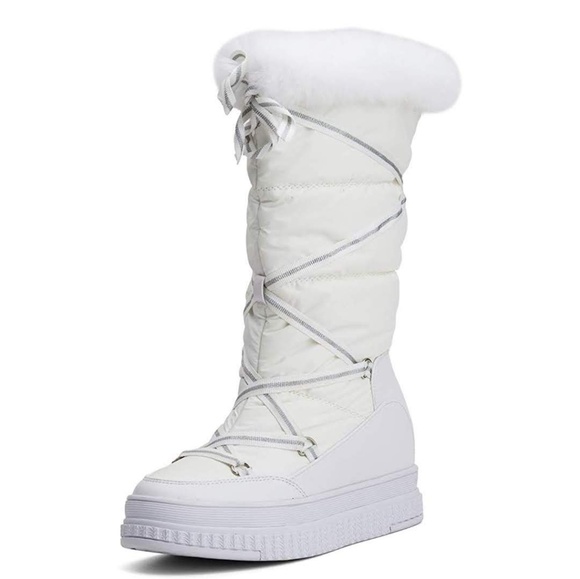 jivana Shoes - Women's Winter Flat Mid-Calf Snow Boots with Rabbi